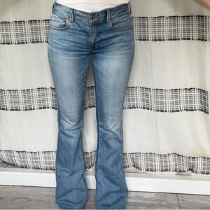 American Eagle jeans, women, kick boot